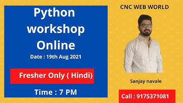 Python Workshop Day 1 | Sanjay Navale | CNC WEB WORLD