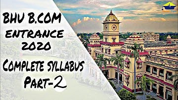 Syllabus part-2 || BHU B.COM ENTRANCE || Examtym 2020