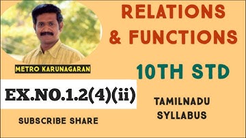 10th Std Maths Ex.1.2(4)(ii) Represent each of the given relations by an arrow diagram, a graph, a s