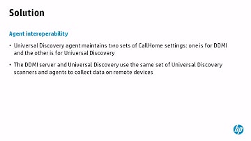 HP UCMDB Agent Interoperability.
