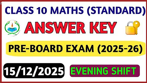 Class 10 Maths (Standard ) preboard answer key 2025-26(Evening shift)Maths  paper solution 2025/