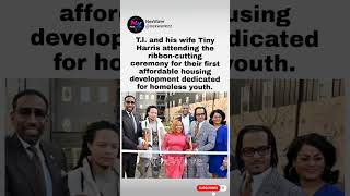 Tiny Harris and T.I. cut ribbon for youth housing. #shorts #ti #tinyharris