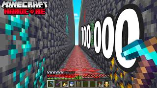 J'ai MINÉ 100 000 Blocs en Ligne Droite sur Minecraft Hardcore
