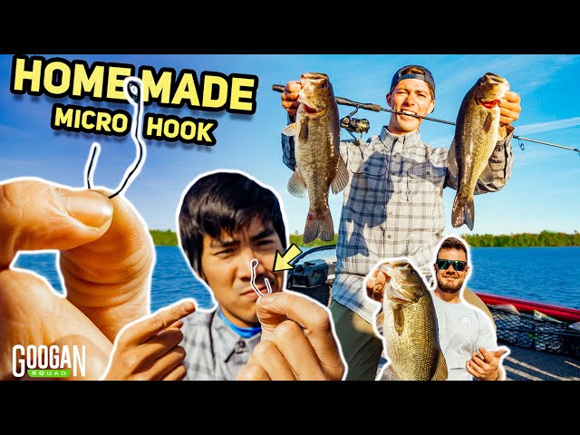 HOMEMADE vs. STORE BOUGHT Micro Hook FISHING CHALLENGE! ( EASY DIY HOOK ) 