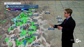 Cloudy morning, weak shower chance tonight