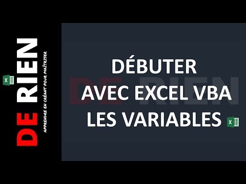 Débuter avec Excel VBA les variable | Tutoriel Excel - DE RIEN