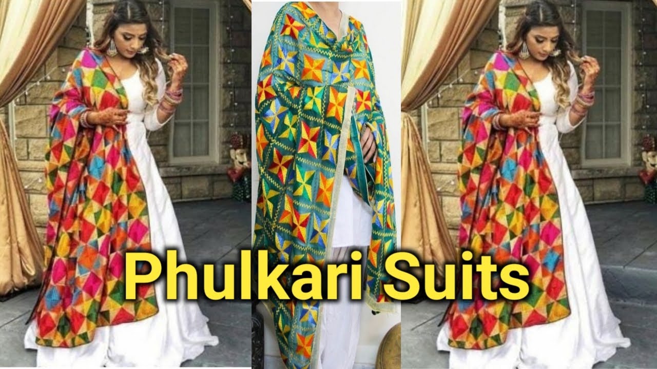 Fulkari kurti with plain plazzo party wear dress | Phulkari suit, Sleeves  designs for dresses, Trendy dress outfits