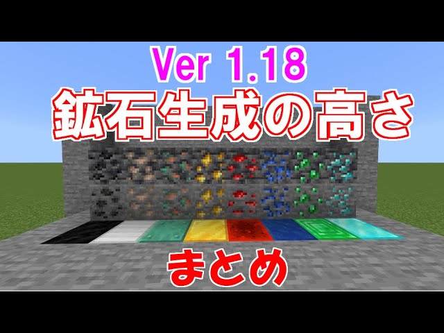 マイクラ Ver 1 18 鉱石生成の高さが変更される 鉱石生成y軸まとめ マインクラフトサバイバル 1 18アップデート前日準備 Youtube