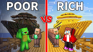 JJ and Mikey: POOR vs RICH Cruise Battle in Minecraft - Maizen