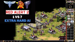 Red Alert 2 | The Great Divide map I 7 vs 1 (Extra Hard AI)