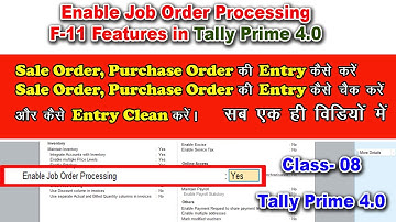 Enable Job Order Processing in Tally Prime 4.0 | Tally prime enable job order processing f11 feature