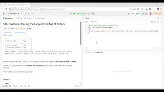 LeetCode SQL problem solving using subquery - Customer Placing the Largest Number of Orders