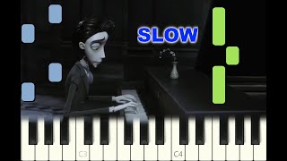 SLOW piano tutorial "VICTOR'S PIANO SOLO" from "CORPSE BRIDE" with free sheet music (pdf) screenshot 4