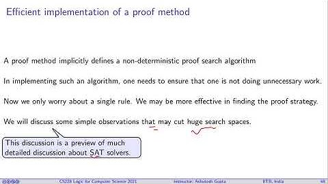 Lecture 07- (extra discussion) Optimizations in resolution proof system