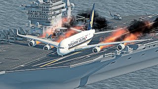 Emergency Landing On Aircraft Carrier Due To Low Fuel