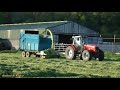 Family farm  silage with trailed claas forager and masseys