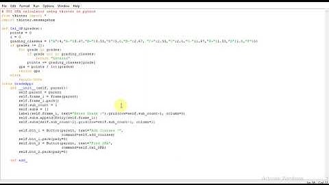 GUI GPA calculator using tkinter in python