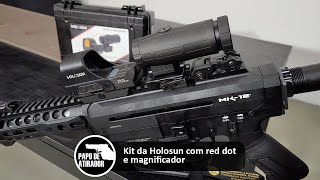 Kit da Holosun com red dot HS510C e magnificador HM3X