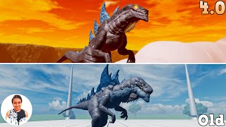 Project Kaiju Old Vs 4.0 Zilla Jr Comparison  - Roblox
