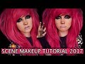 SCENE/EMO MAKEUP + HAIR TUTORIAL | BLACK SMOKEY CAT EYE 2017