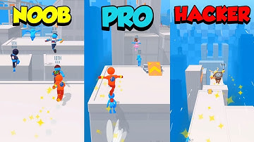 NOOB vs PRO vs HACKER - Parkour Race Freerun Game Part 4