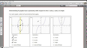 Determining if graphs have symmetry with respect to the x axis, y axis, or origin