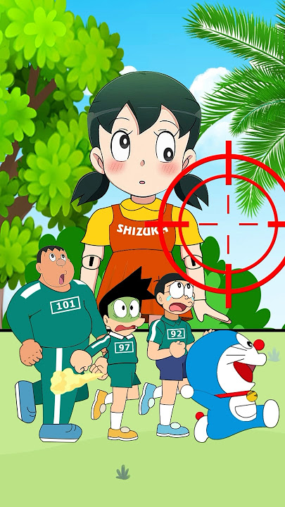 Shizuka transforms into a de.ath doll in the Squid Game #doraemon #nobita #shorts #short
