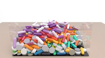 Discrete Element Method: Pills Dropping in Jar