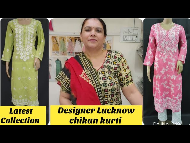 Gala Booti New Design Lucknowi Chikan kurti with Free cotton inner