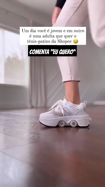 Tênis de patins Com 4 rodas 🤩🤩⛸️ #achadinhosshopee