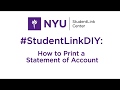 Printing your nyu bill  studentlinkdiy