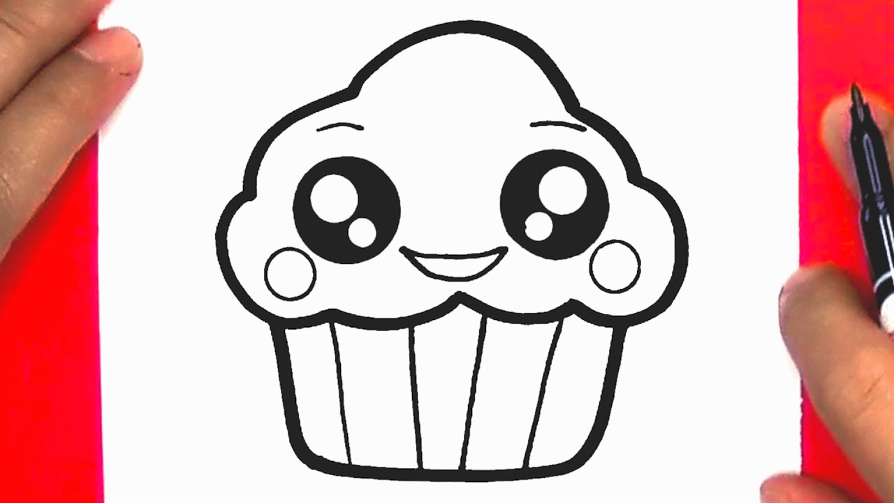 CÓMO DIBUJAR UN LINDO CUPCAKE - YouTube