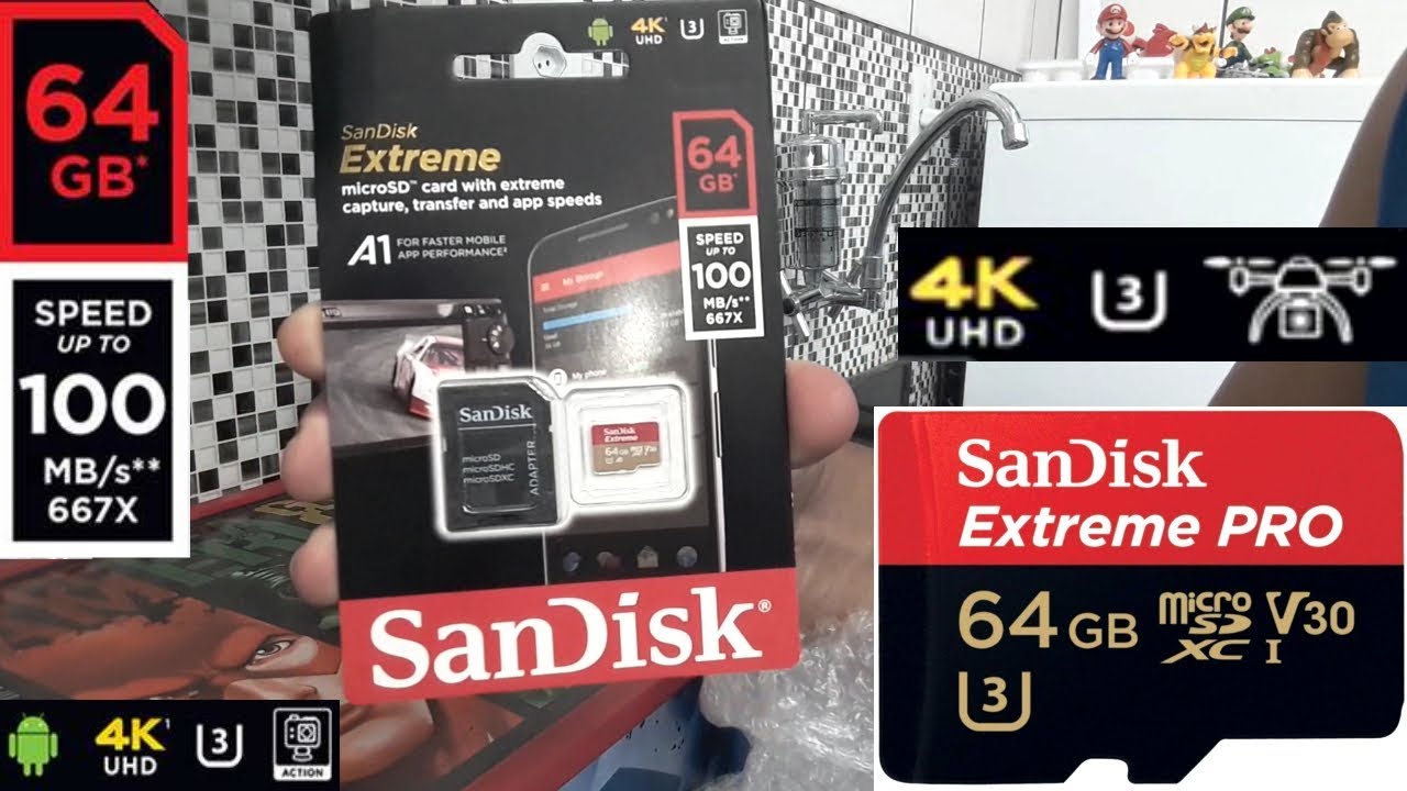 Unboxing: SanDisk EXTREME Micro Sd 64 GB Classe 10 - YouTube