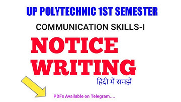 NOTICE WRITING | UP POLYTECHNIC 1ST SEMESTER | COMMUNICATION SKILLS-I | GOLD CLASSES | AWNINDRA SIR