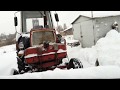 Уборка снега трактором ЮМЗ-6. Косой отвал.