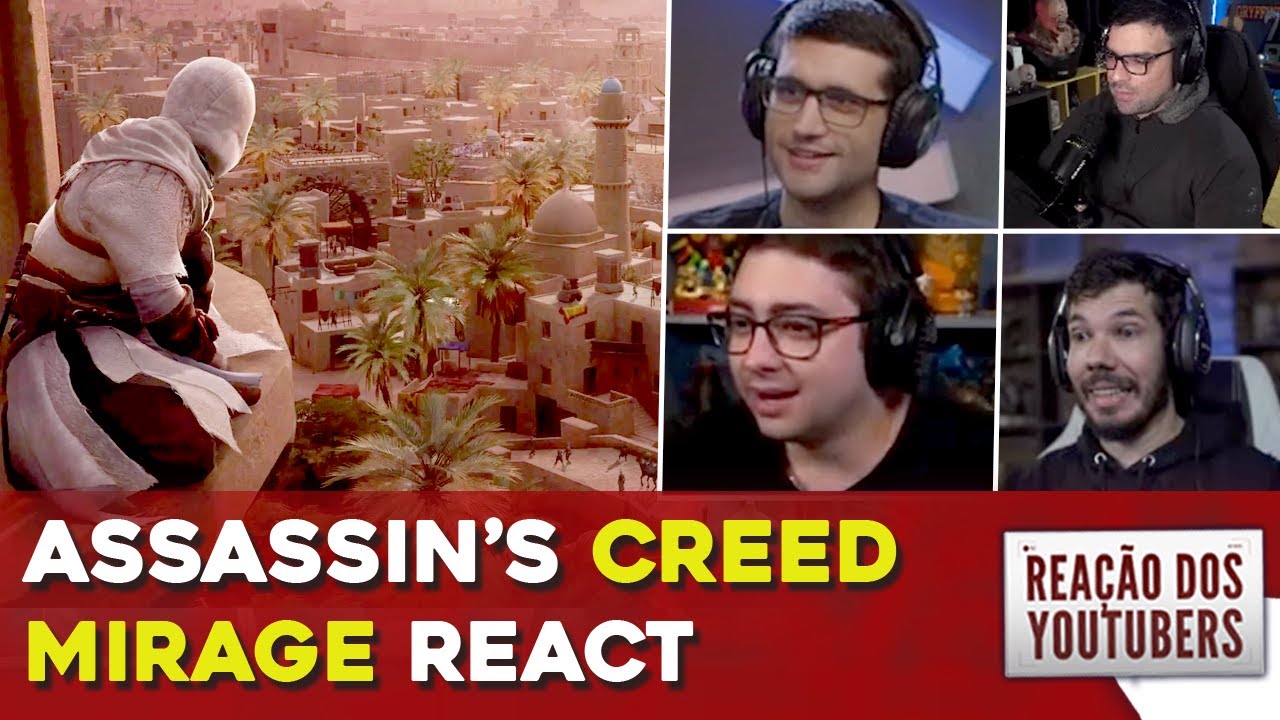 YOUTUBERS REAGINDO AO ASSASSIN'S CREED MIRAGE PS SHOWCASE YouTube