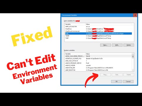 Environment Variable is disabled? Can't edit environment variables in windows 10/11 2022