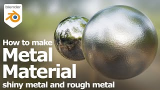 Blender shiny metal material and rough metal material with texture shader in Blender