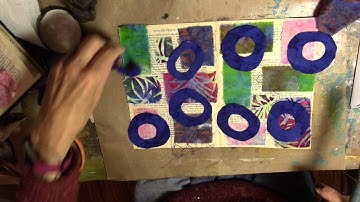 Altered Book #2 Background Technique #2 fabric and texture paste