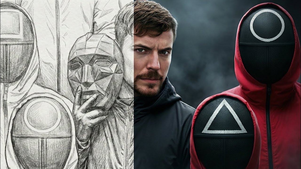 MrBeast x Squid Game: Drawing to Reality Transition! 🦑