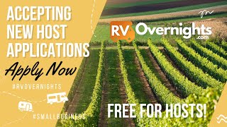 RVOvernights Now Taking Hosting Applications | overnight rv parking