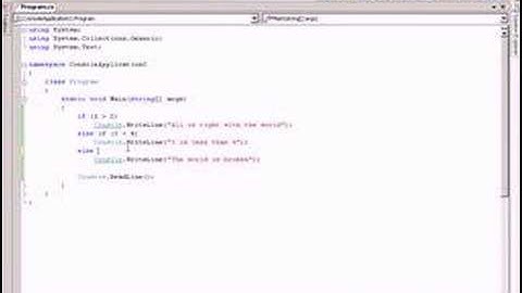 C# Tutorial: Writing If Statements and Boolean Tests
