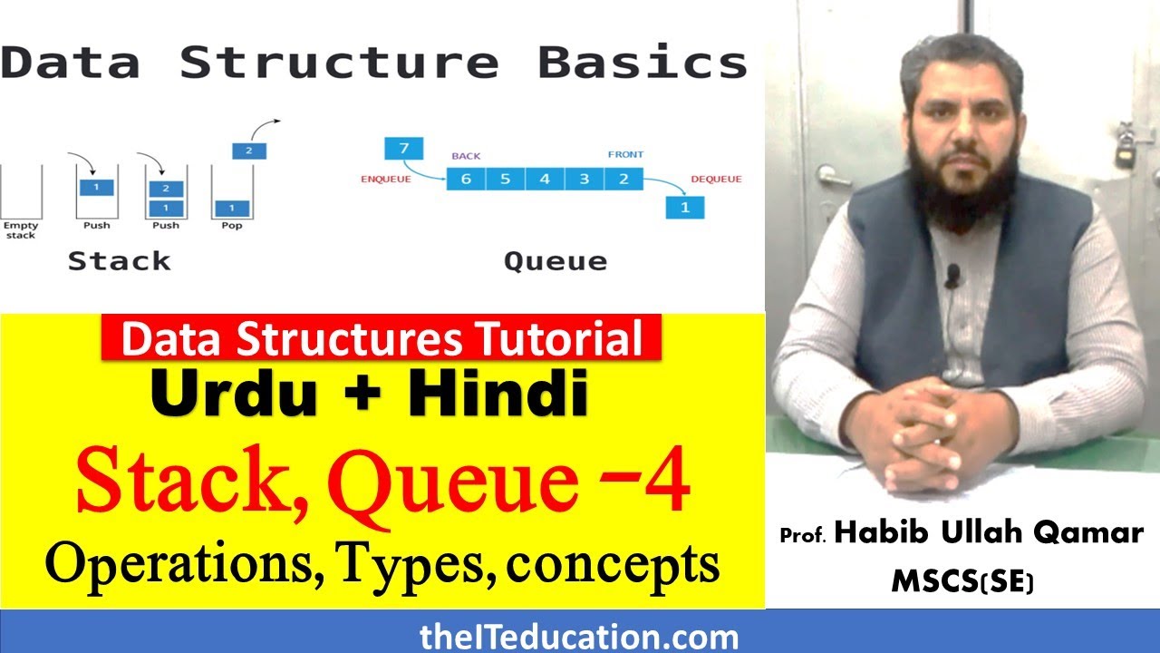 Stack and Queue Data Structures | Data Structures Tutorial Urdu | - YouTube