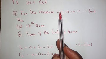 2020,,2019 GCE Exam questions Sequence and Series