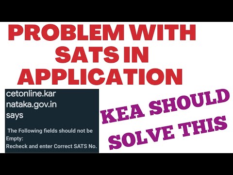 PROBLEM WITH SATS NUMBER / APPLICATION IS NOT PROCEEDING / KEA SHOULD SOLVE THIS ISSUE