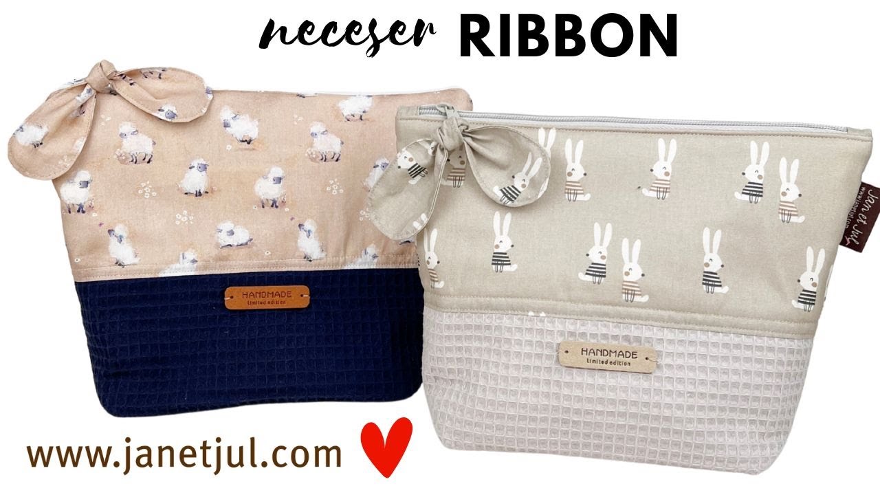 👍Tutorial NECESER de tela con LAZO | Paso a Paso ✔️