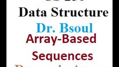 CS 250 Dr Bsoul Dynamic Arrays
