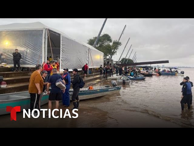 Lluvias en Brasil dificultan entrega de ayuda a damnificados | Noticias Telemundo