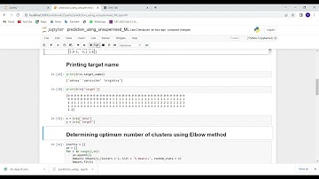prediction using unsupervised Machine learning in jupyter notebook