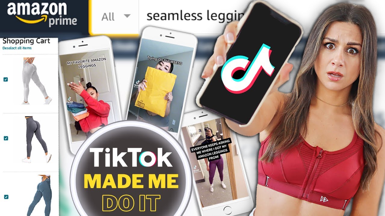 AMAZON LEGGINGS TIKTOK MADE ME BUY! | AMAZON GYM LEGGINGS TRY ON HAUL REVIEW 